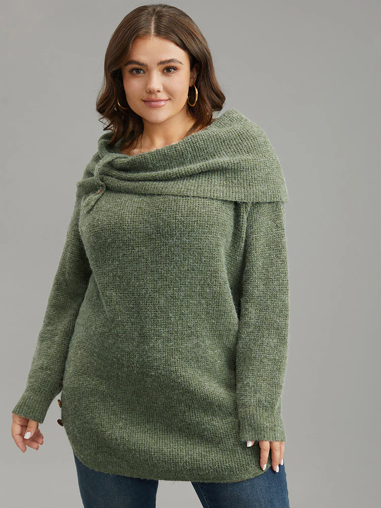 Anti-Pilling Lapel Collar Adjustable Button Pullover - Image 5