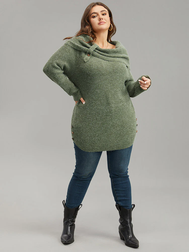 Anti-Pilling Lapel Collar Adjustable Button Pullover - Image 6