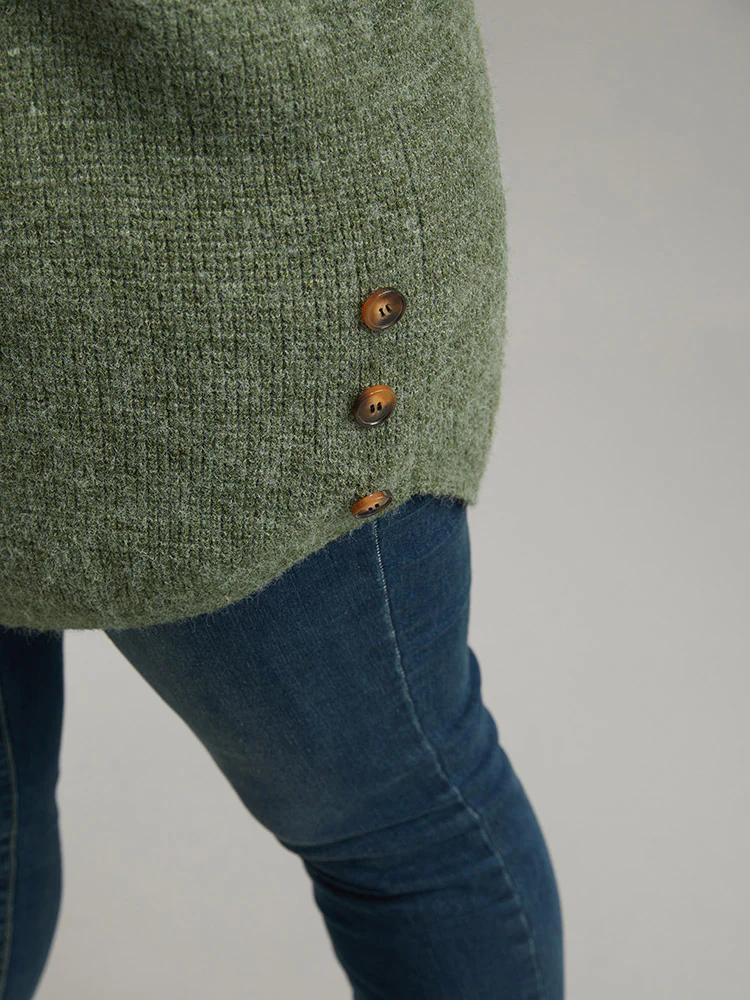 Anti-Pilling Lapel Collar Adjustable Button Pullover - Image 8