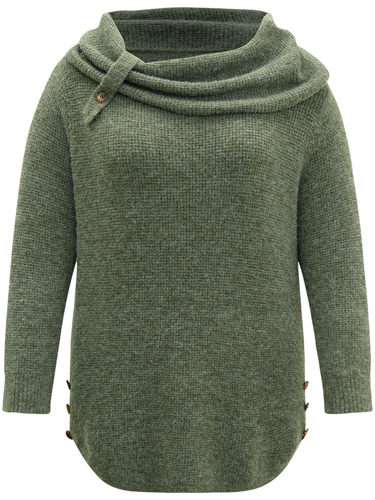 Anti-Pilling Lapel Collar Adjustable Button Pullover - Image 9