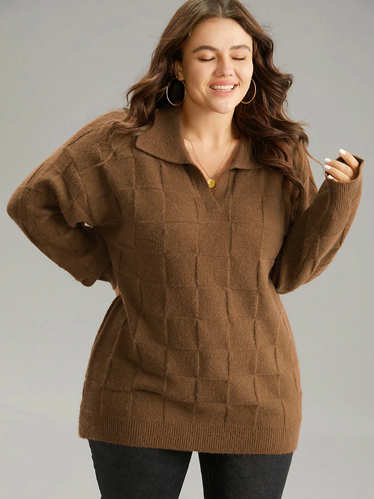 Anti-Pilling Plisse Lapel Collar Pullover - Image 3
