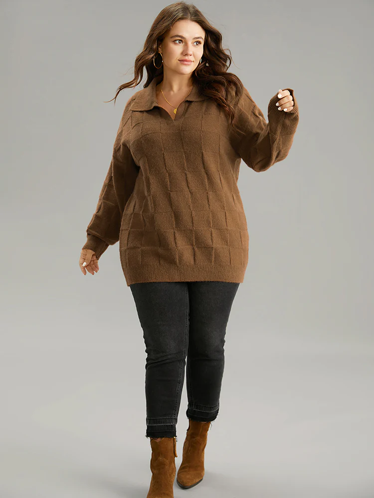 Anti-Pilling Plisse Lapel Collar Pullover - Image 4