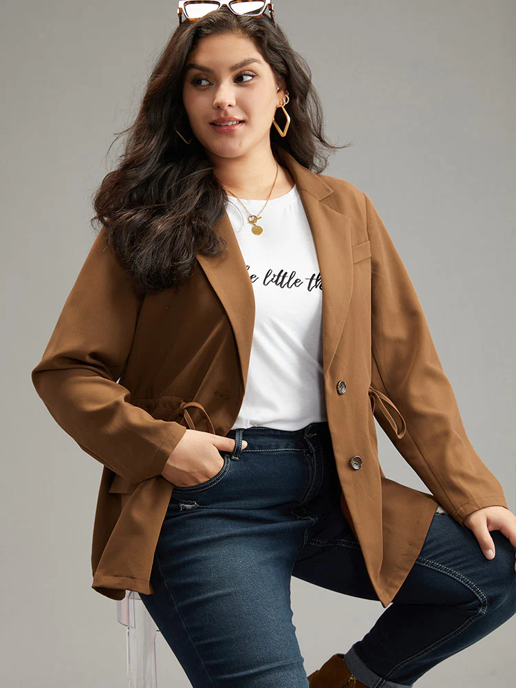 Drawstring Flap Pocket Blazer - Image 5