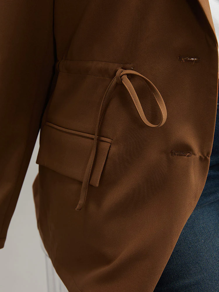 Drawstring Flap Pocket Blazer - Image 8