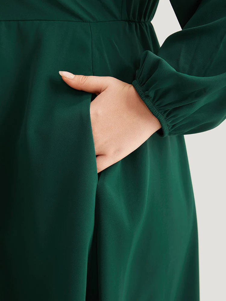 Anti-Wrinkle Frill Trim Elastic Cuffs Dress - Image 7