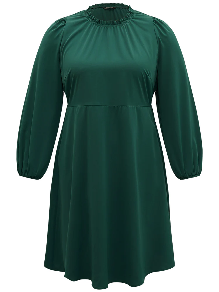 Anti-Wrinkle Frill Trim Elastic Cuffs Dress - Image 8