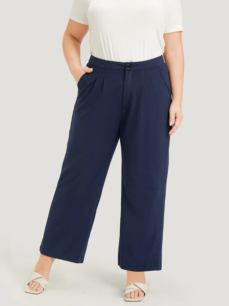 Plain Pleated High Rise Pocket Pants