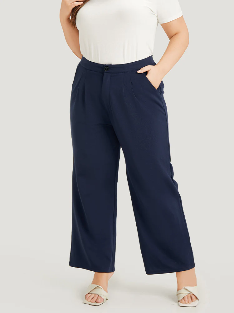 Plain Pleated High Rise Pocket Pants - Image 3
