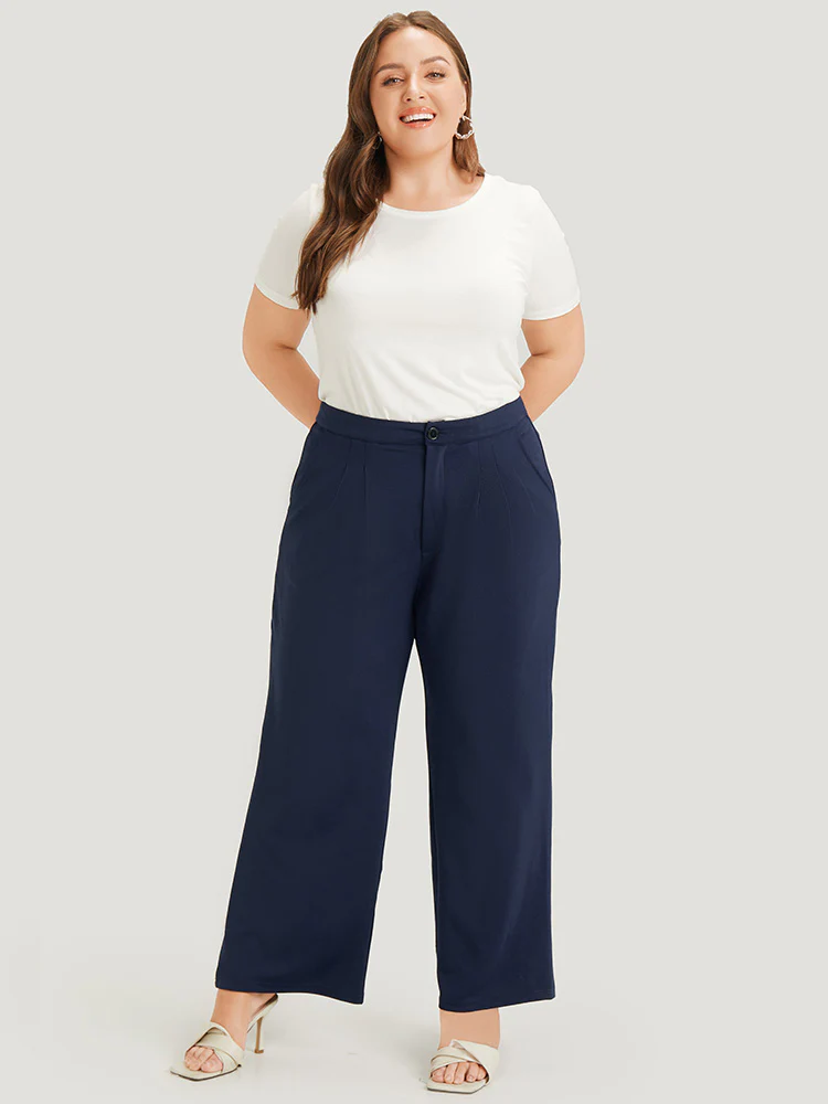 Plain Pleated High Rise Pocket Pants - Image 5