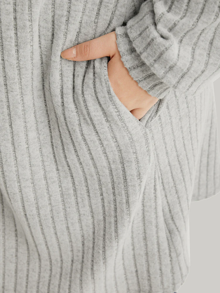 Plain Pocket Texture Open Front Kimono - Image 6