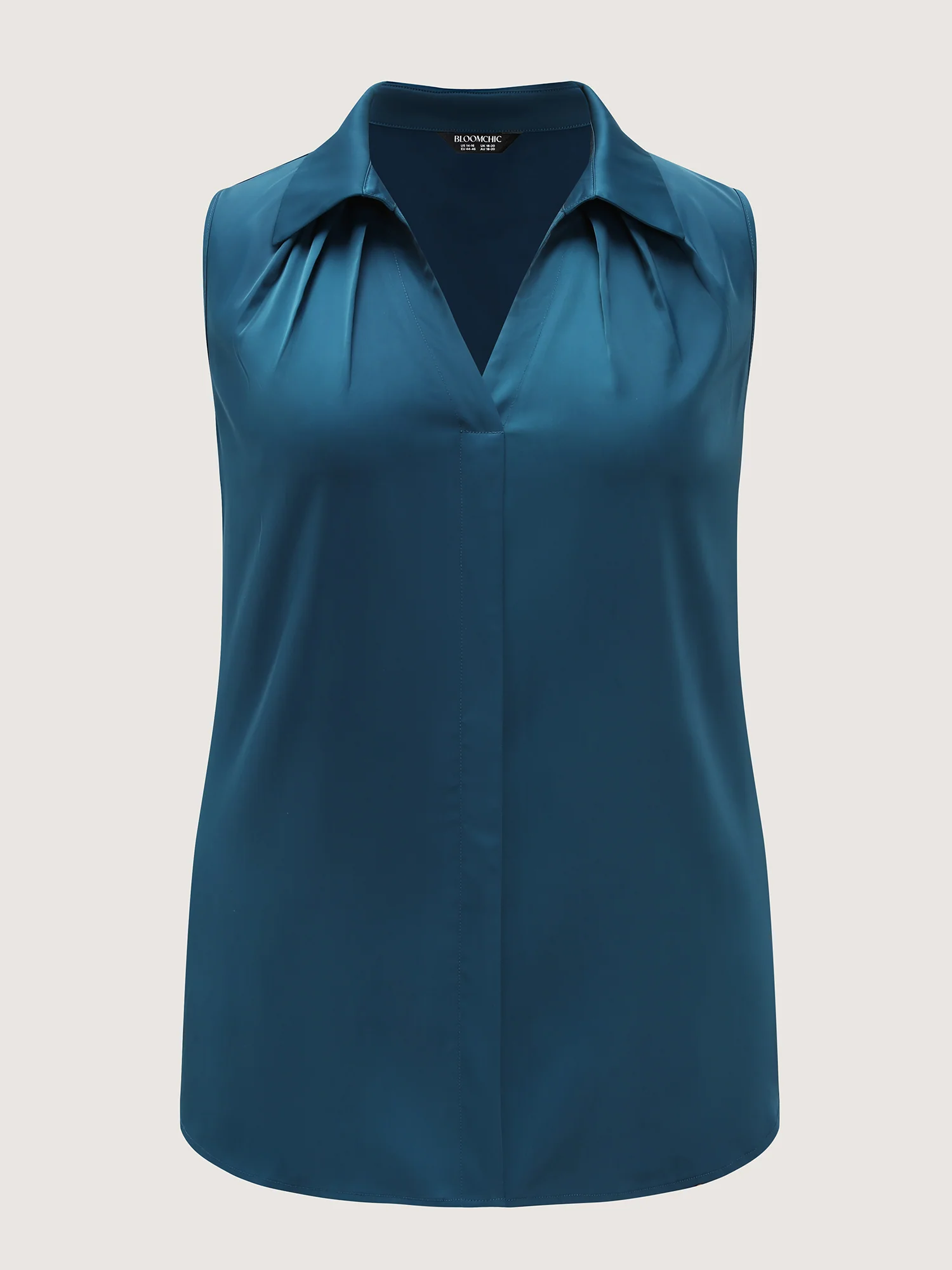Anti-Wrinkle Pleated Button-Down Tank Top - Image 6