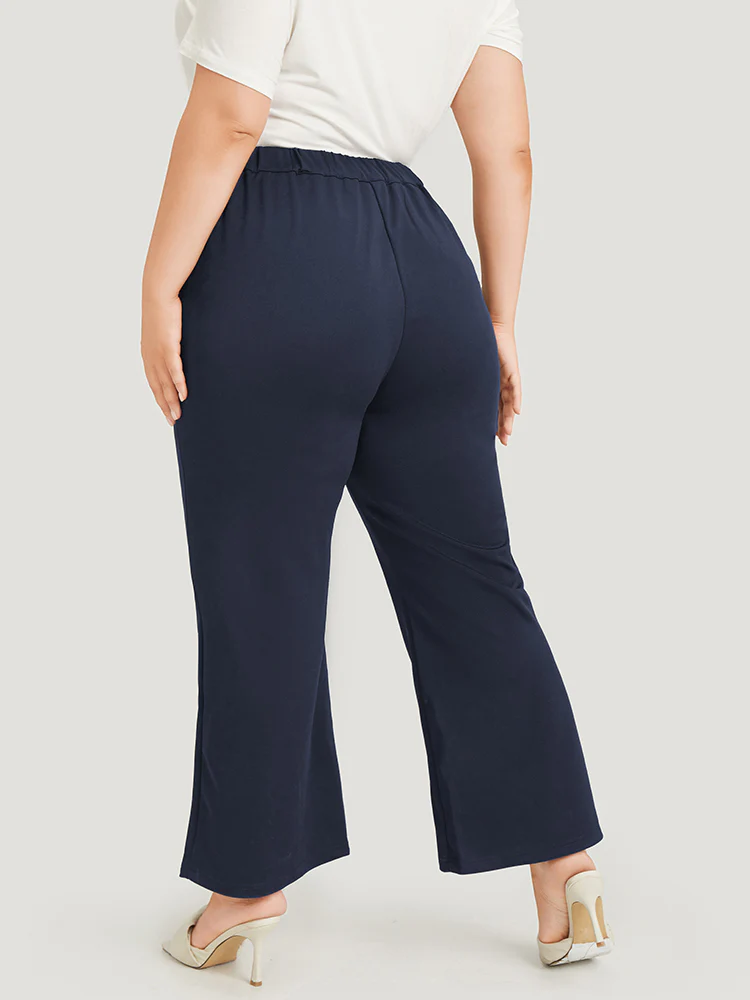 Solid Flare Leg Pocket Pants - Image 10
