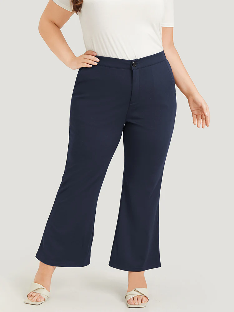 Solid Flare Leg Pocket Pants - Image 7