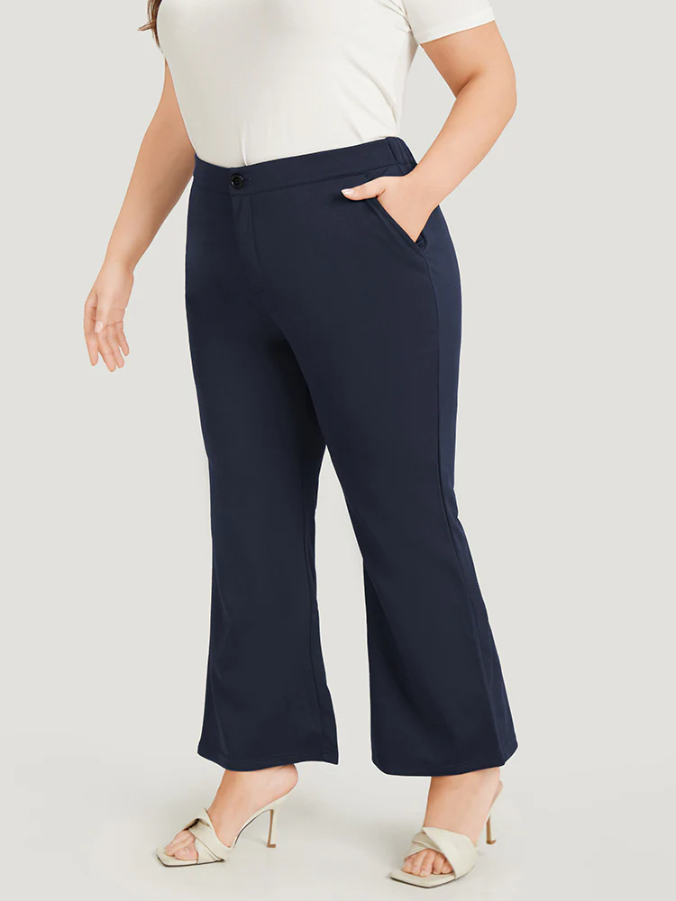 Solid Flare Leg Pocket Pants - Image 9
