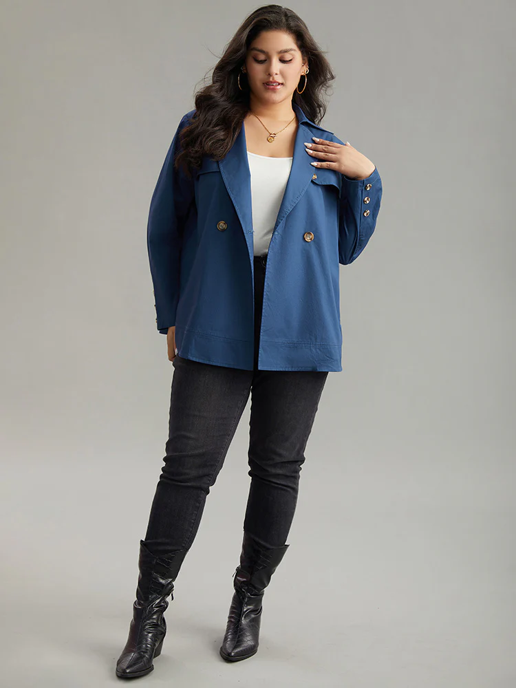 Anti-Wrinkle Solid Pocket Button Up Windbreaker - Image 4