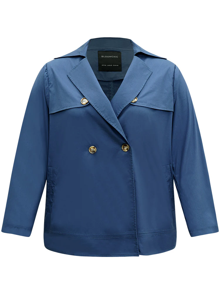Anti-Wrinkle Solid Pocket Button Up Windbreaker - Image 8