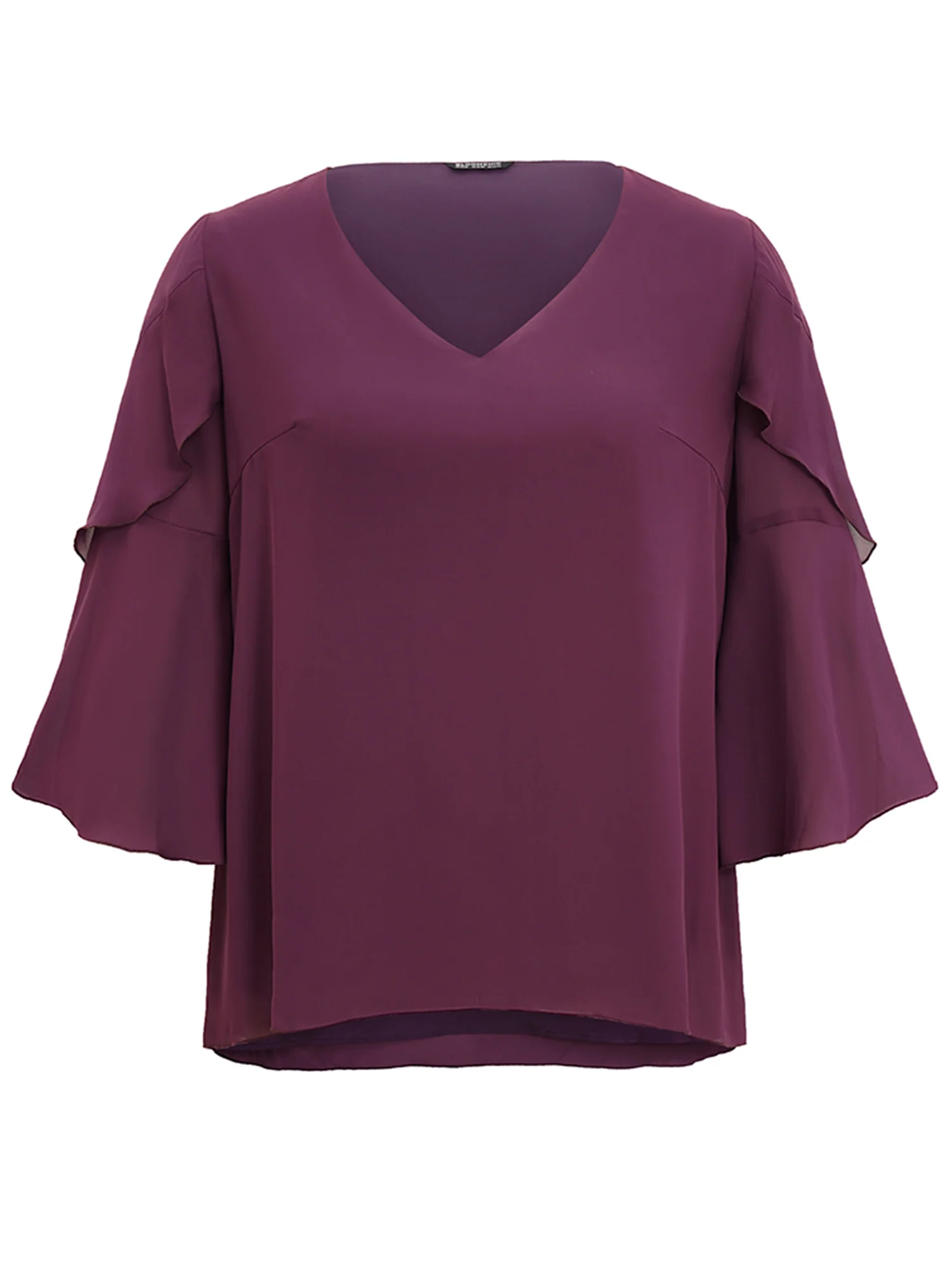 Anti-Wrinkle Tiered Flounce Sleeve Chiffon Blouse - Image 6