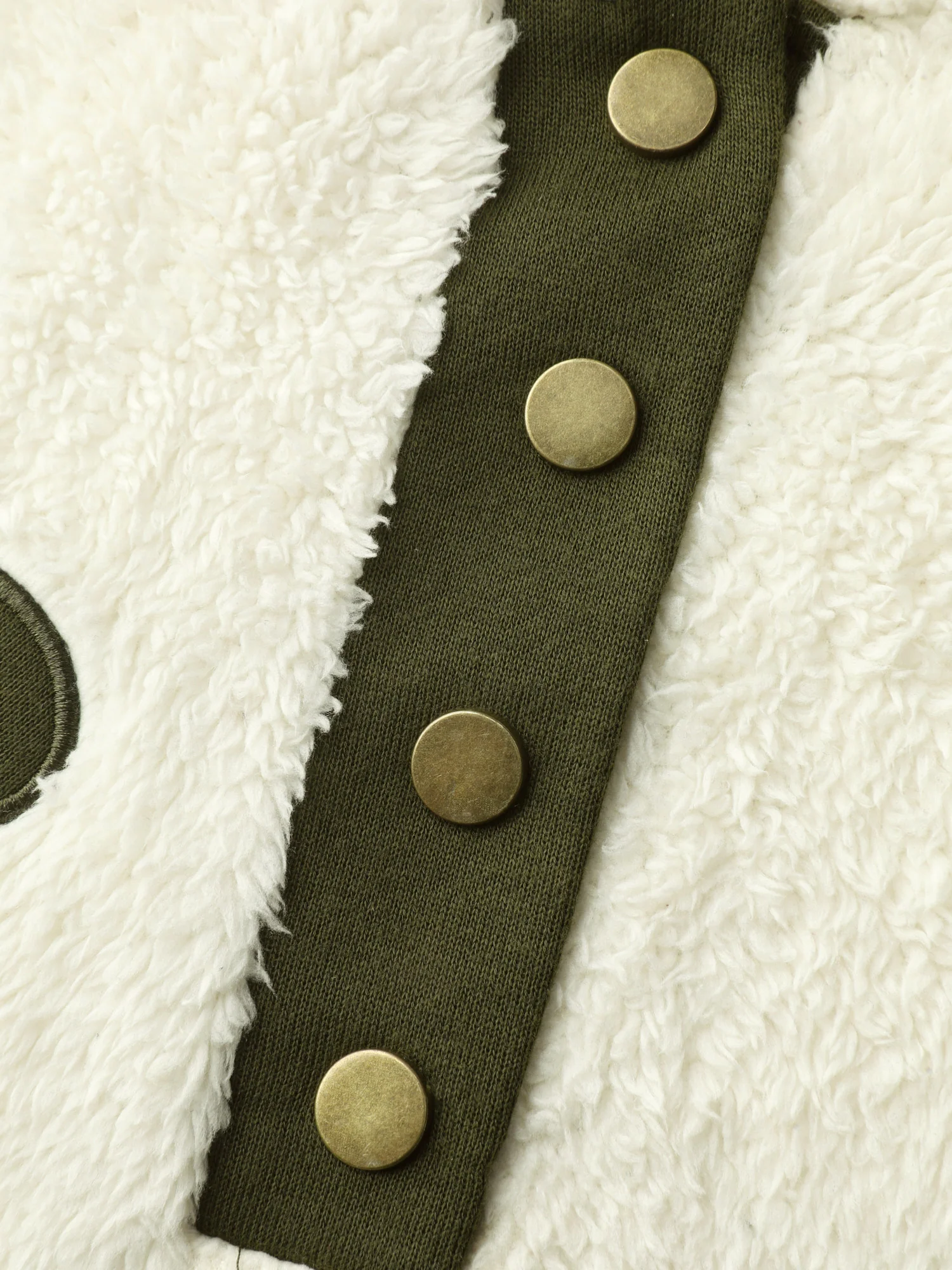 Applique Embroidery Color Contrast Hoodie - Image 5