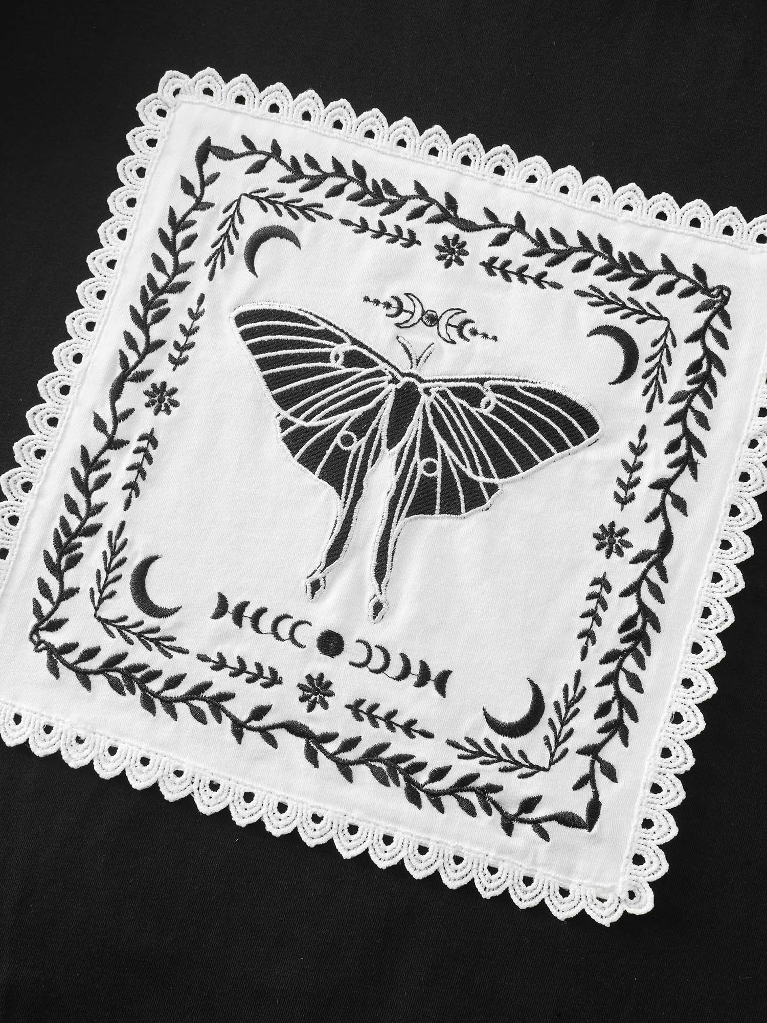 Cotton Appliqué Embroidery Lace Trim T-Shirt - Image 5