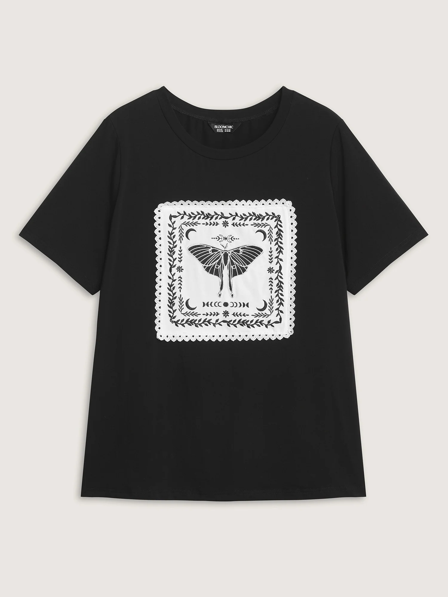 Cotton Appliqué Embroidery Lace Trim T-Shirt - Image 6