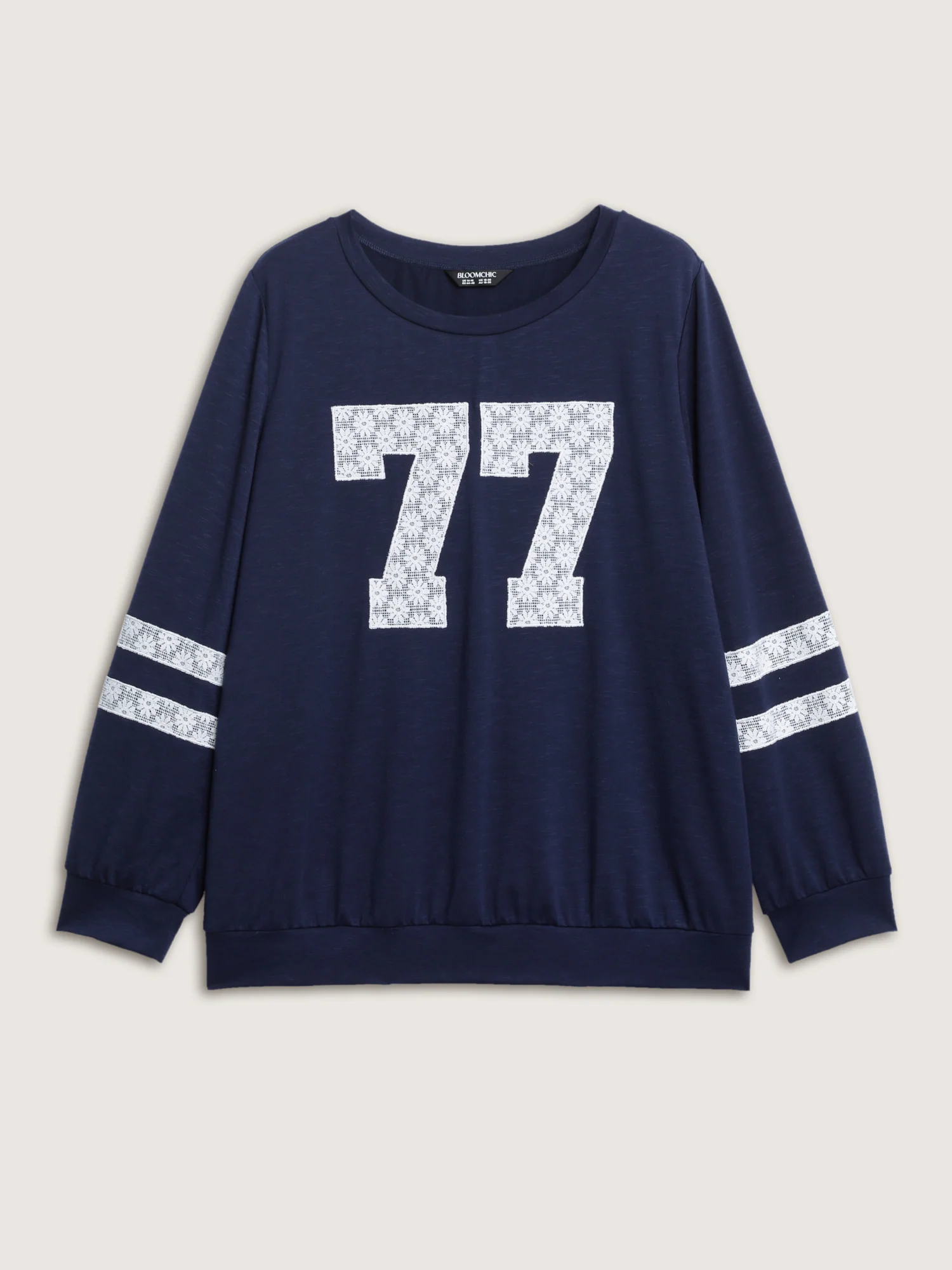 Applique Embroidery Stretchy Sweatshirt - Image 5