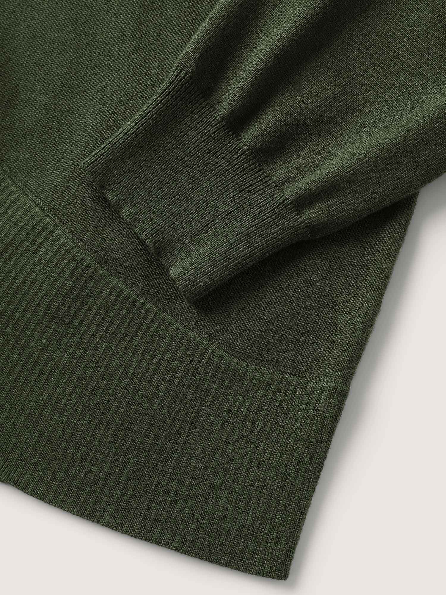 Arc Hem Folded Collar Drop Shoulder Cardigan - Image 5
