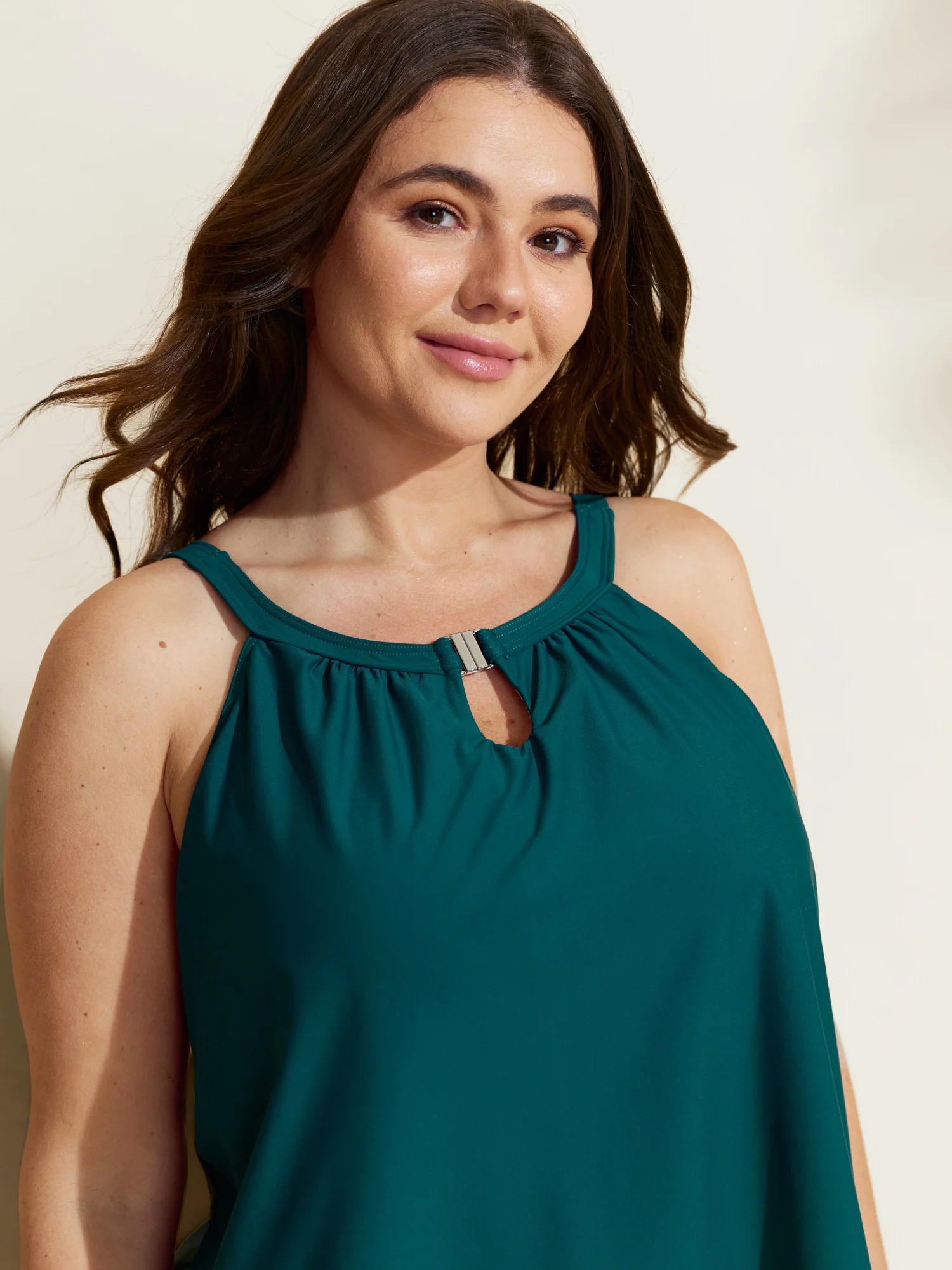Arc Hem Keyhole Neckline Swim Top - Image 2