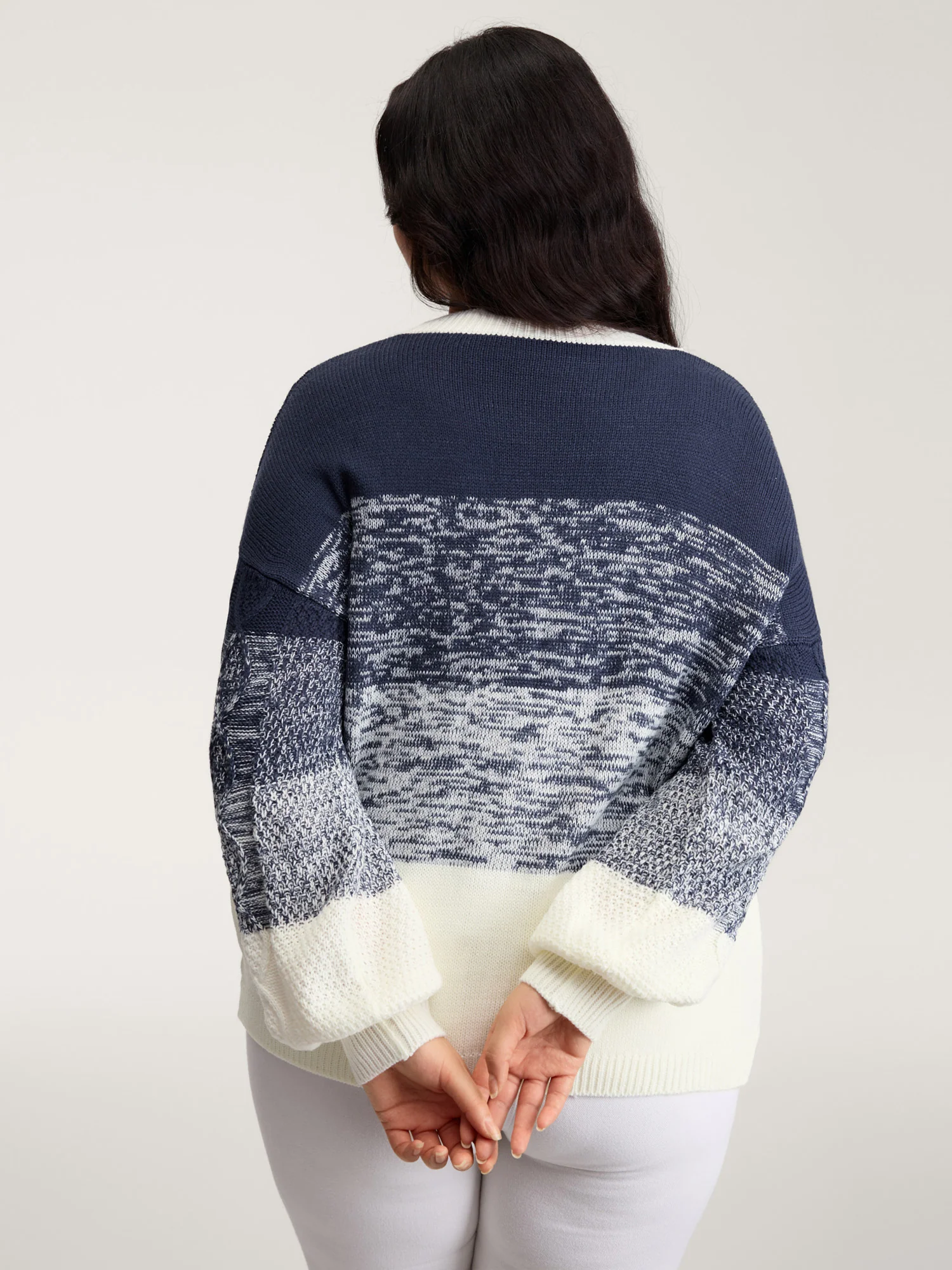 Arc-Hem Ombre Gradient Knit Cardigan - Image 4