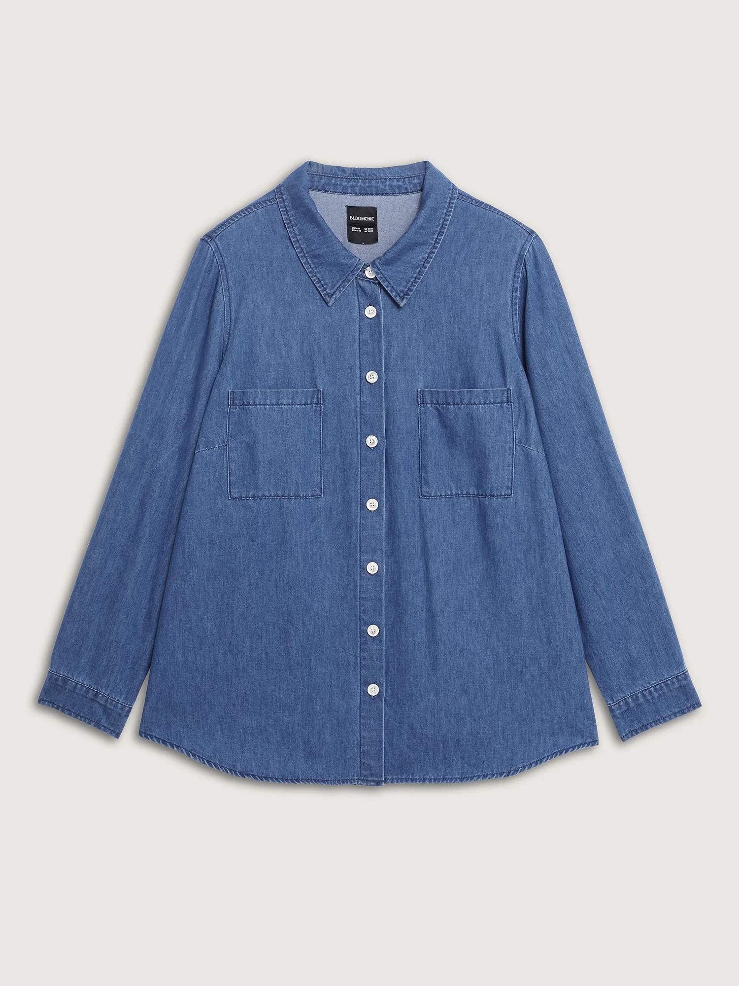 Arc Hem Pockets Denim Top - Image 6