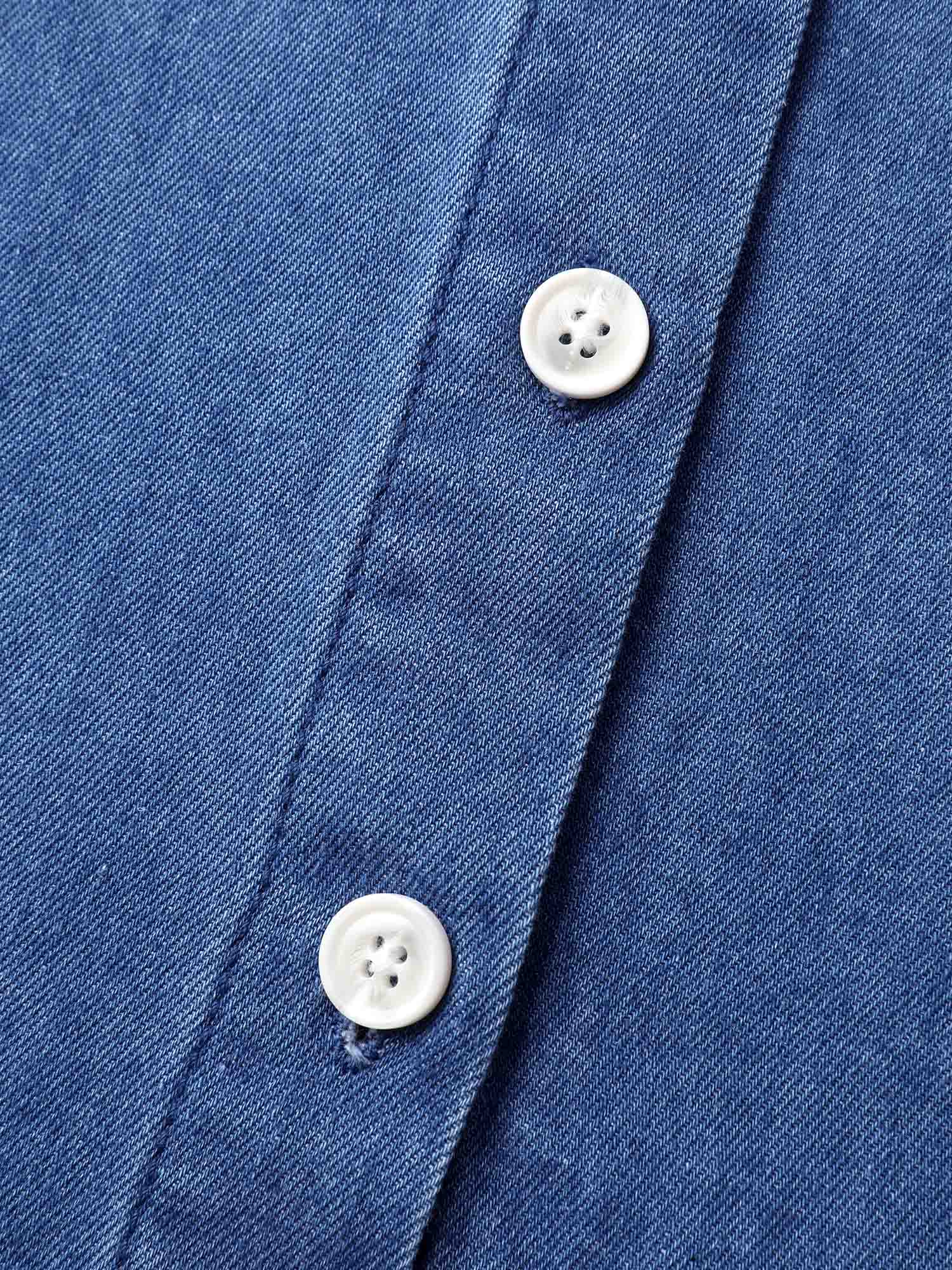 Arc Hem Pockets Denim Top - Image 7