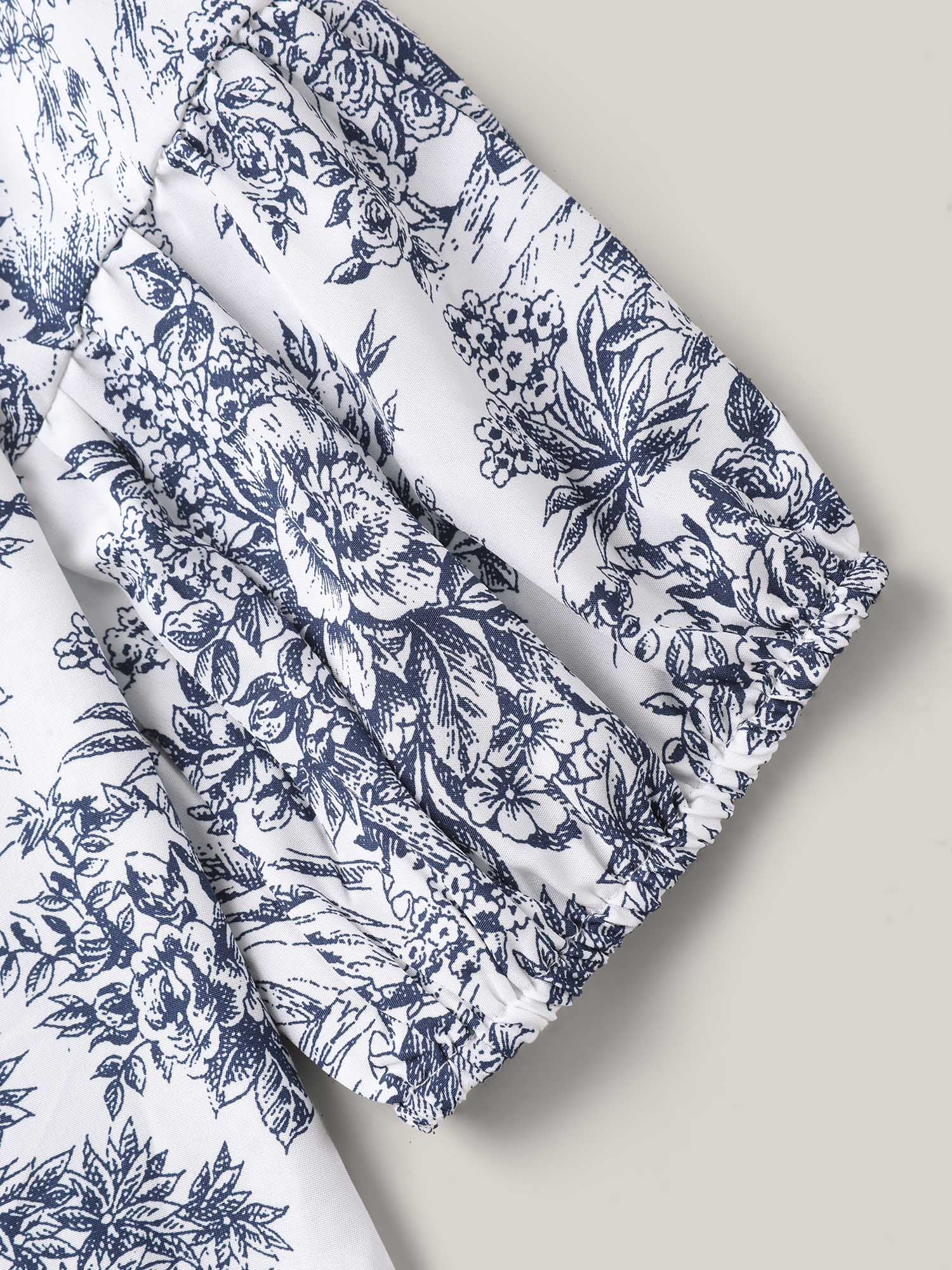 Artistic Print A-Line Blouse - Image 6