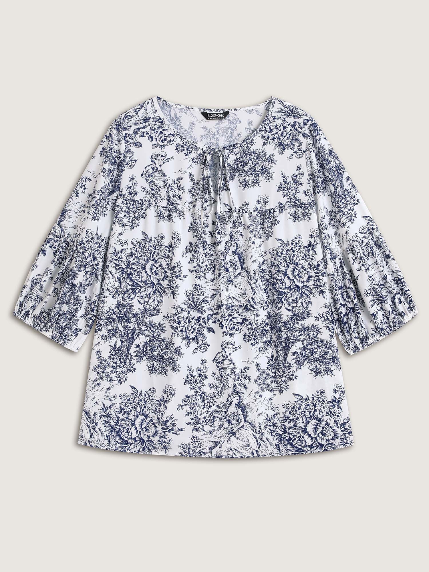 Artistic Print A-Line Blouse - Image 7