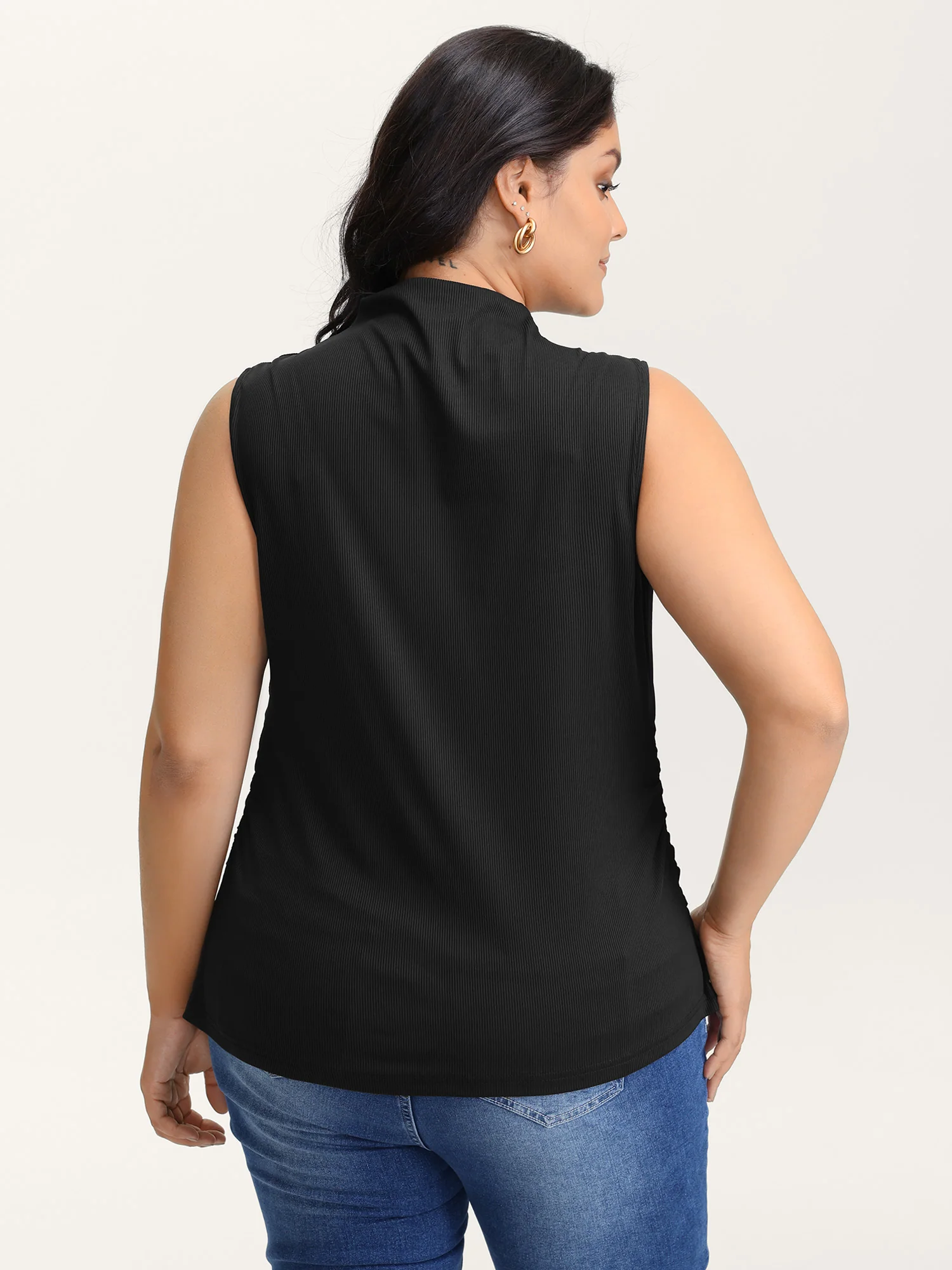 Asymmetric Gathered Fitted Vest - Image 5