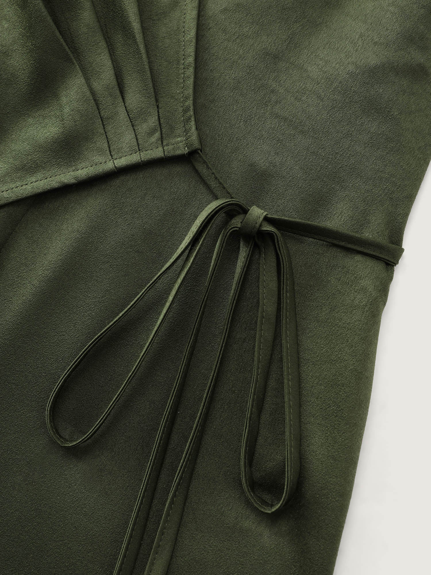 Asymmetric Hem Collared Wrap Blouse - Image 6