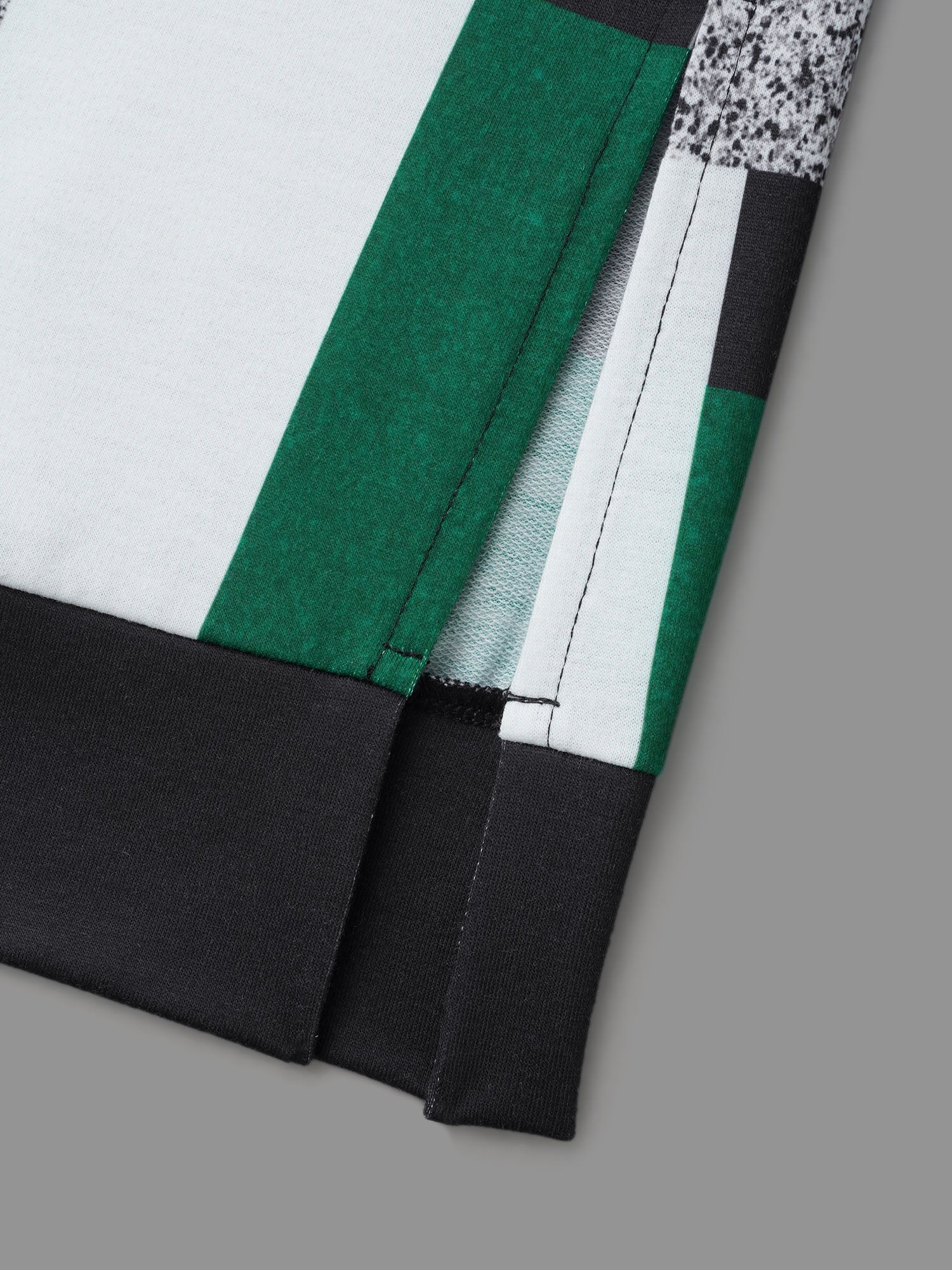 Asymmetrical Colorblock Contrast Slit Hem Sweatshirt - Image 6