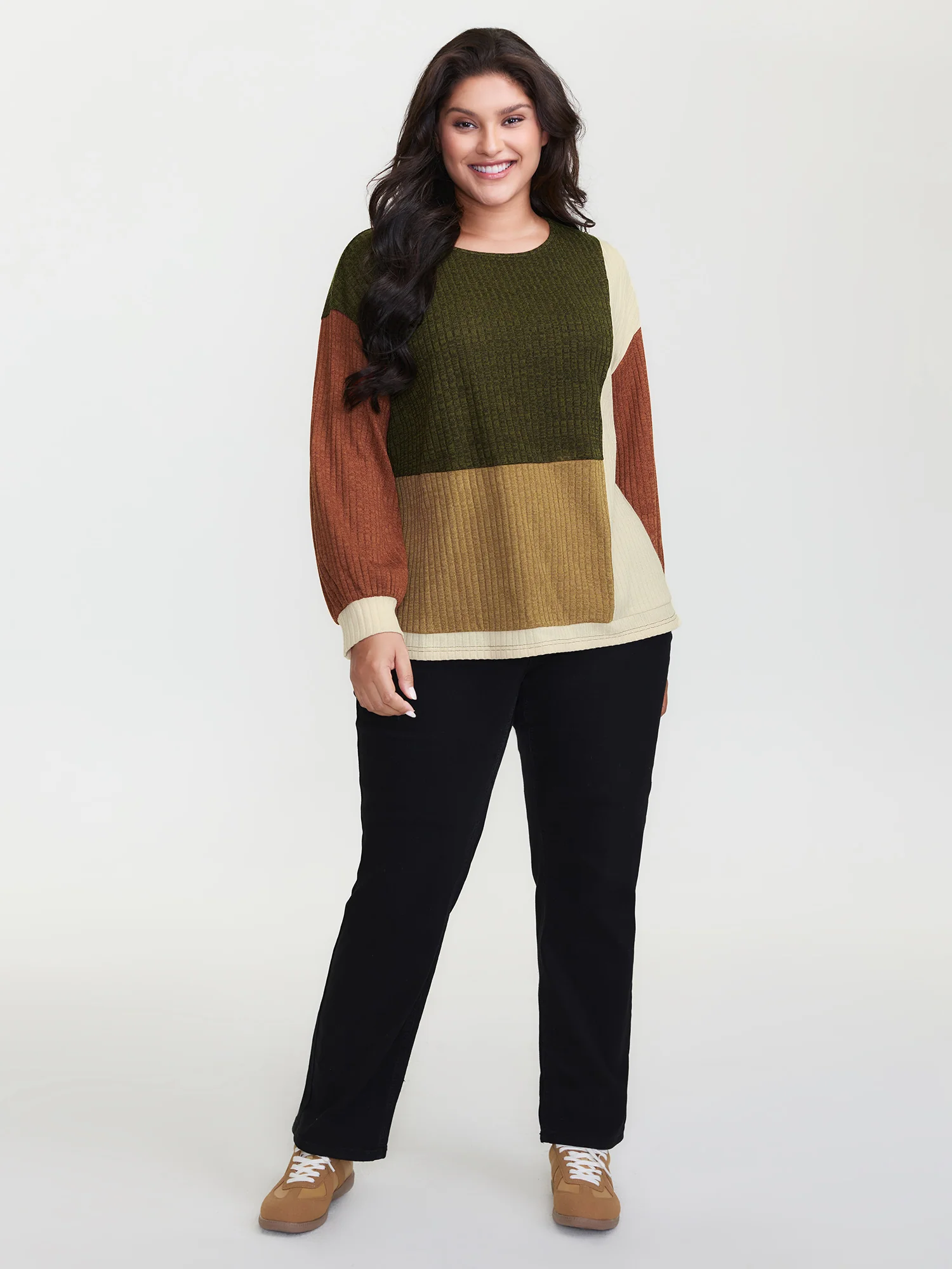 Asymmetrical Colorblock Textured T-Shirt - Image 3
