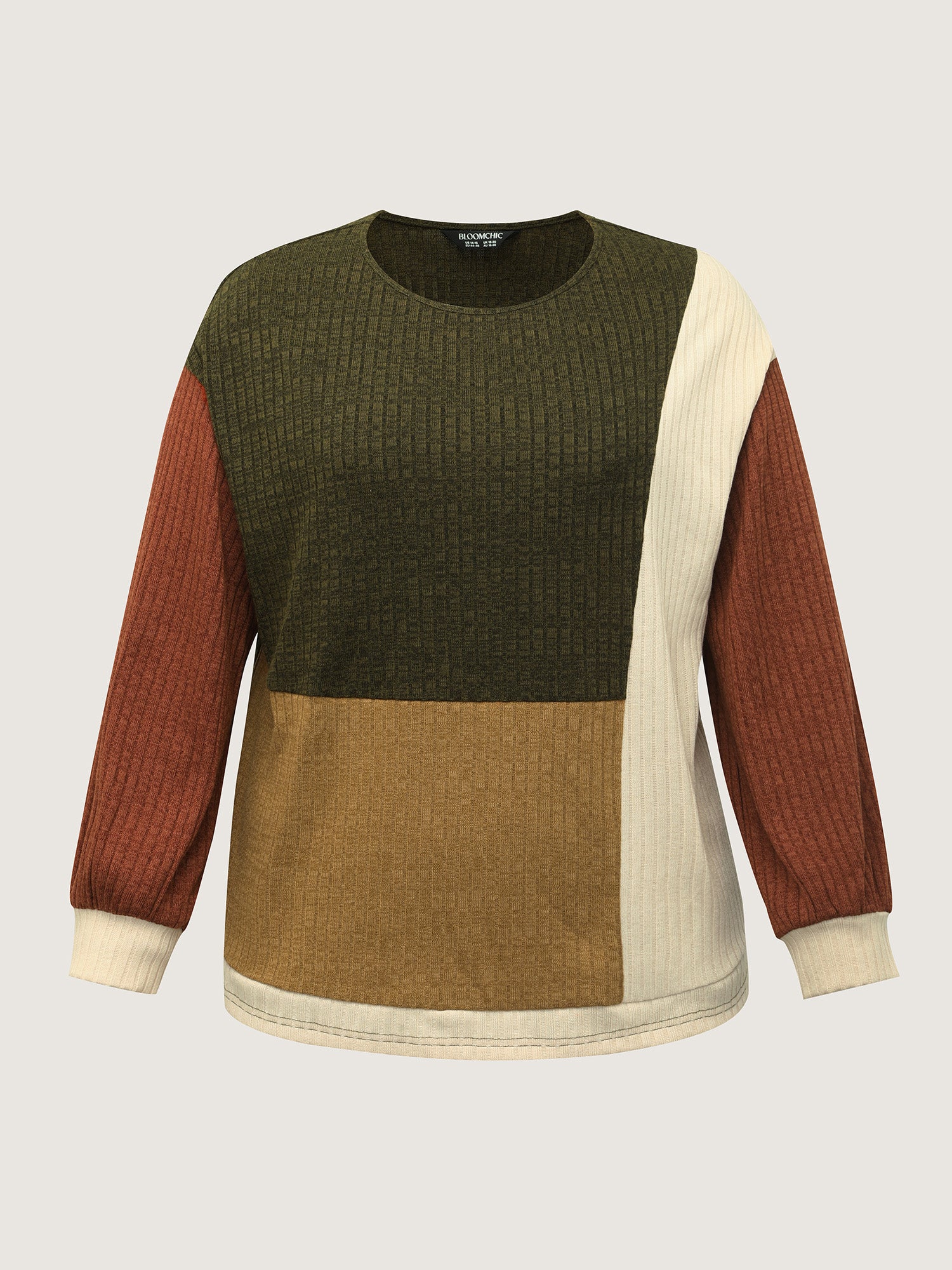 Asymmetrical Colorblock Textured T-Shirt - Image 5
