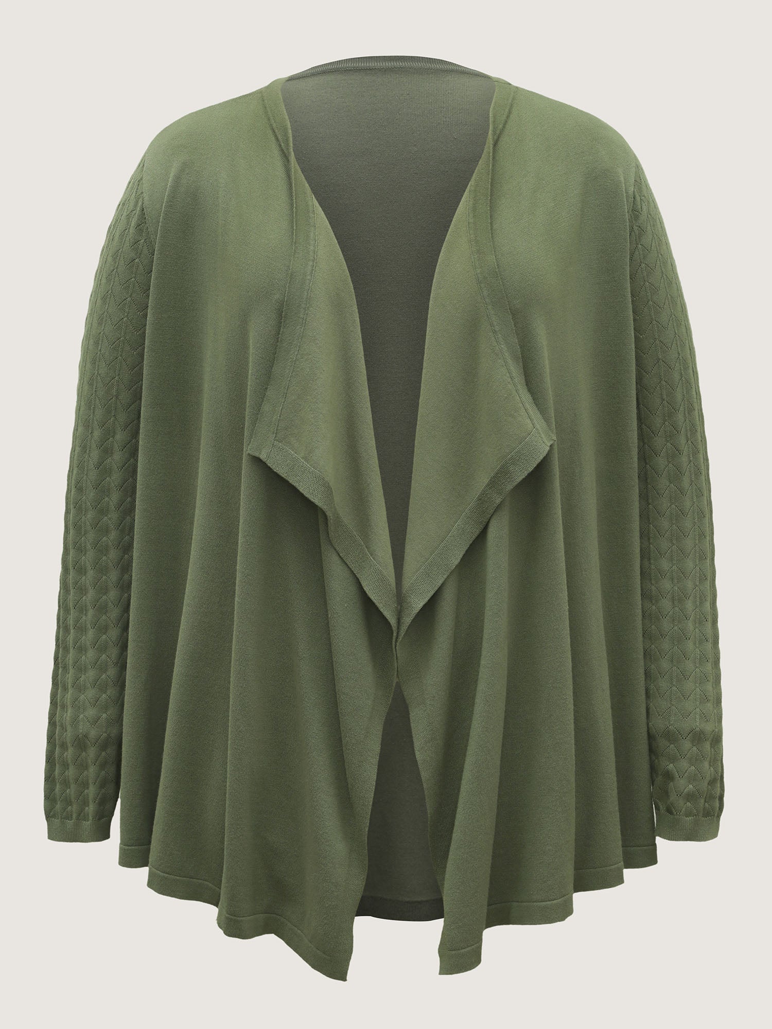 Asymmetrical Hem Cut-Out Knit Cardigan - Image 6
