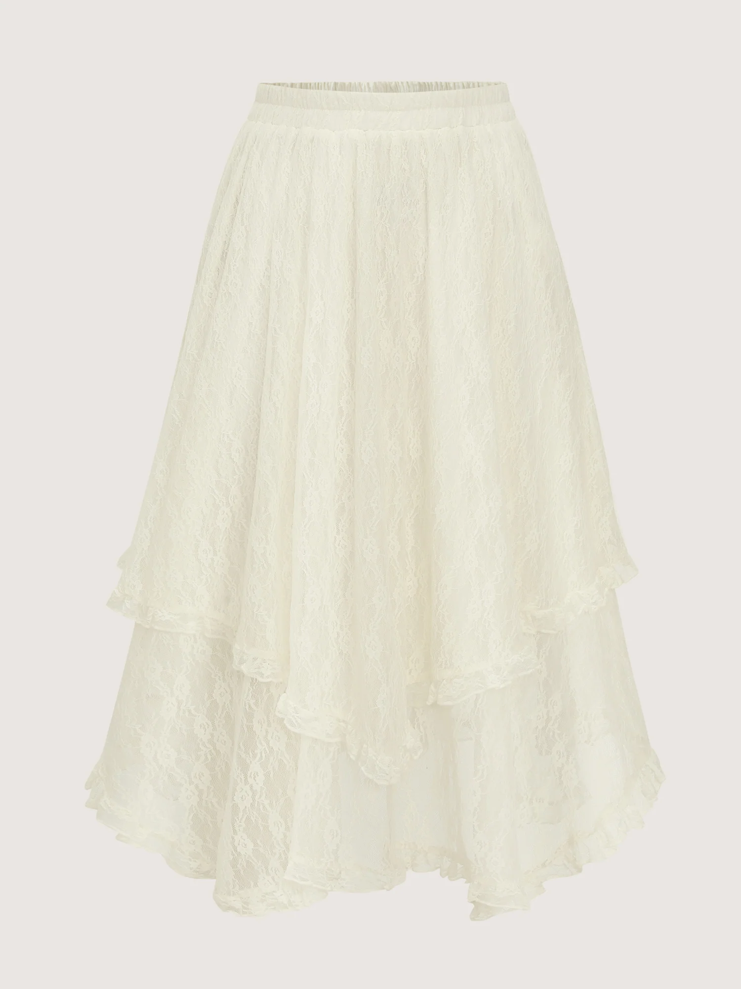 Asymmetrical Hem Flowy Maxi Skirt - Image 8