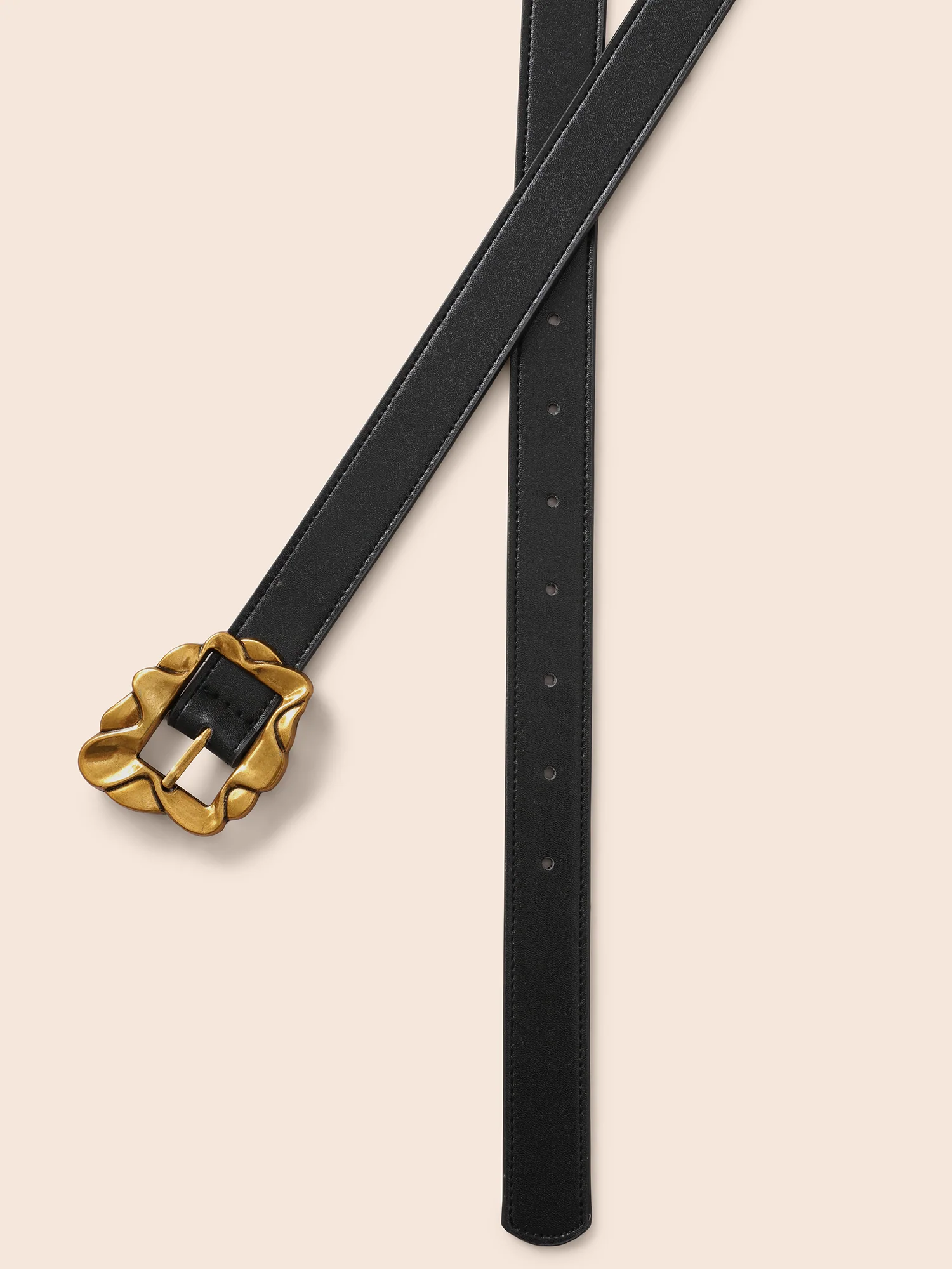 Asymmetrical Metal Detail Buckle Belt - Image 4