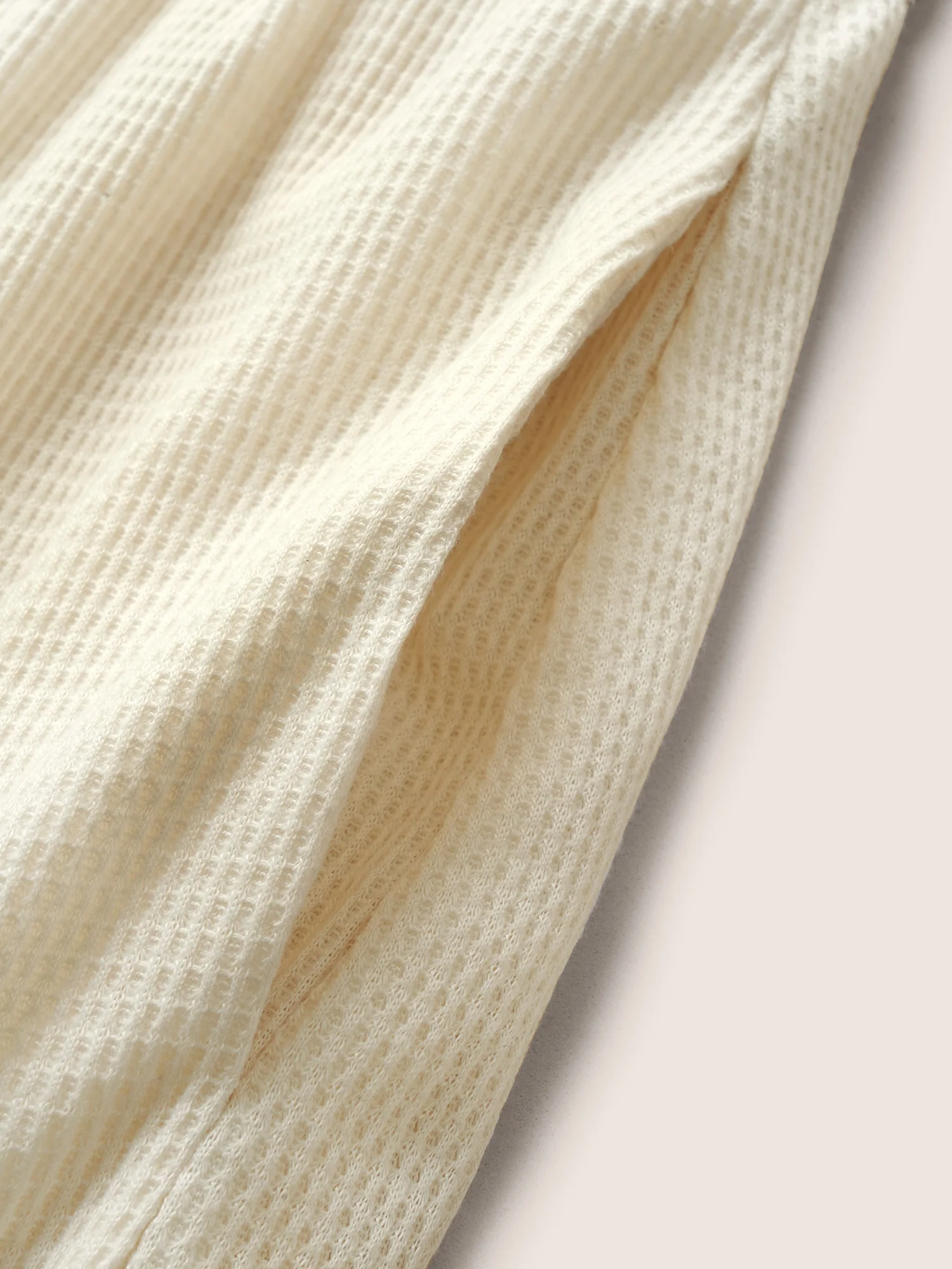 Asymmetrical Neck Waffle Knit Tie Knot Dress - Image 6