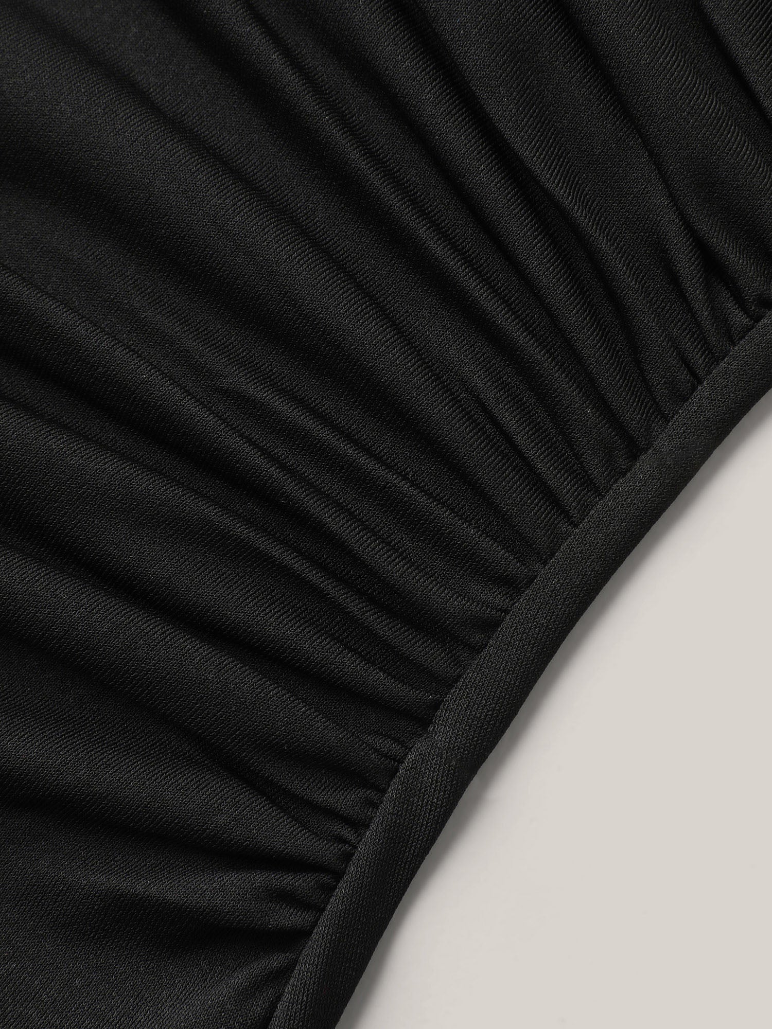 Asymmetrical Neckline Curved Hem Plain T-Shirt - Image 5