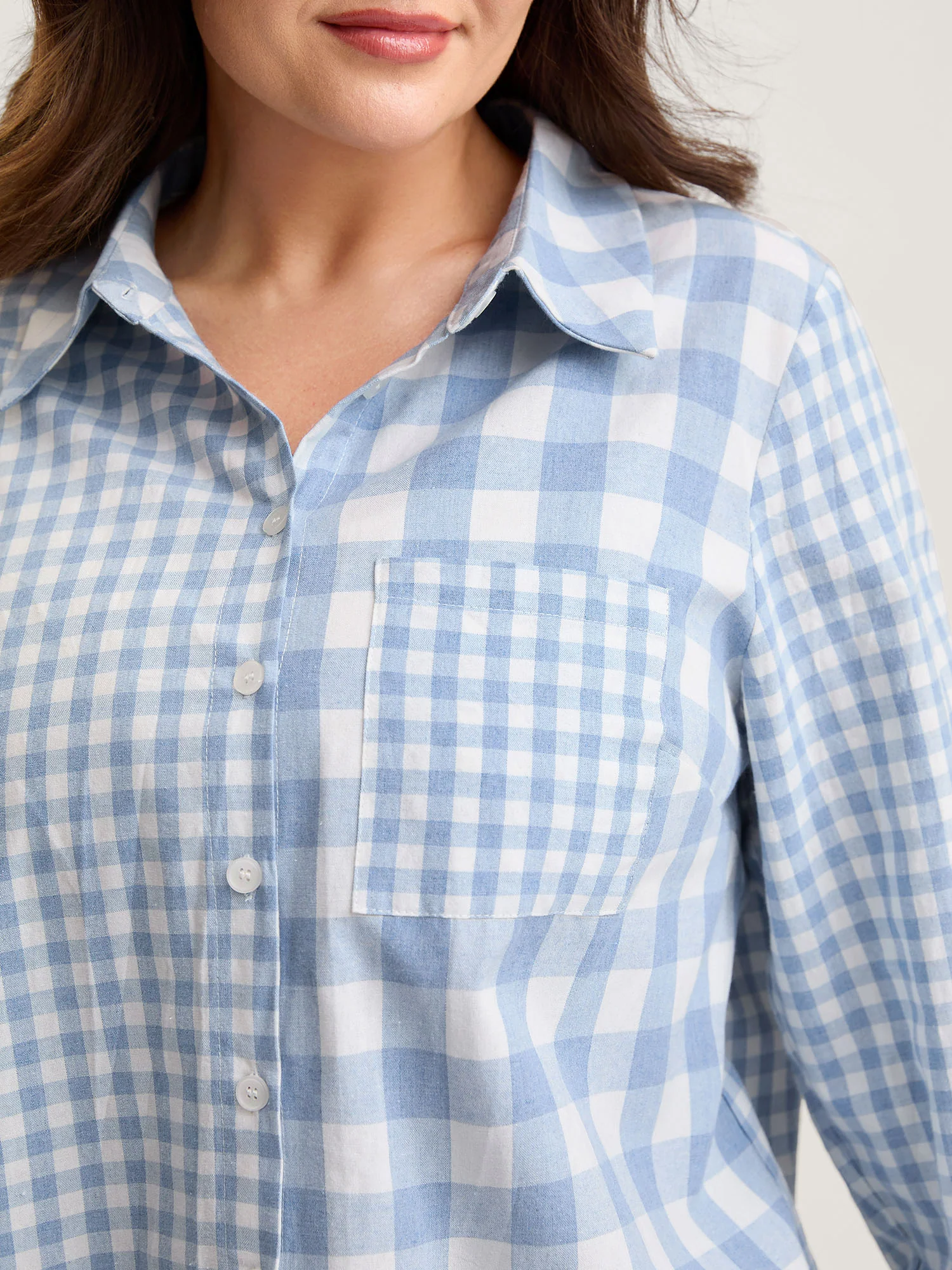 Asymmetrical Plaid Button-Down Shirt - Image 4