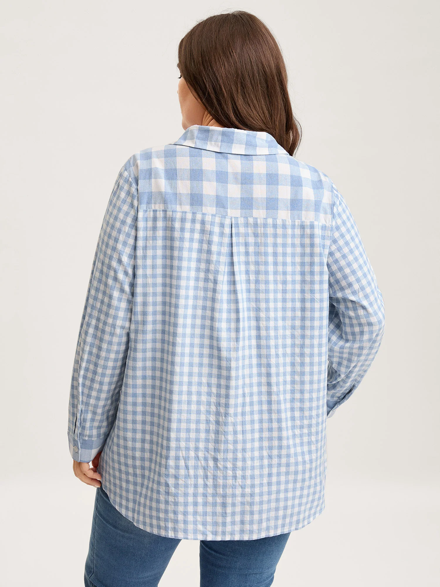 Asymmetrical Plaid Button-Down Shirt - Image 5