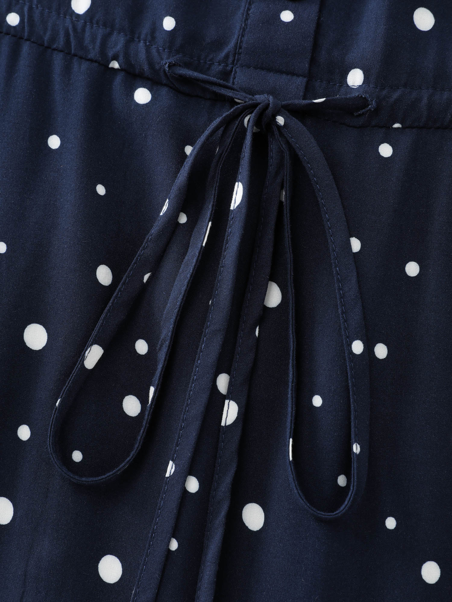 Asymmetrical Polka Dots Drawstring Midi Dress - Image 5