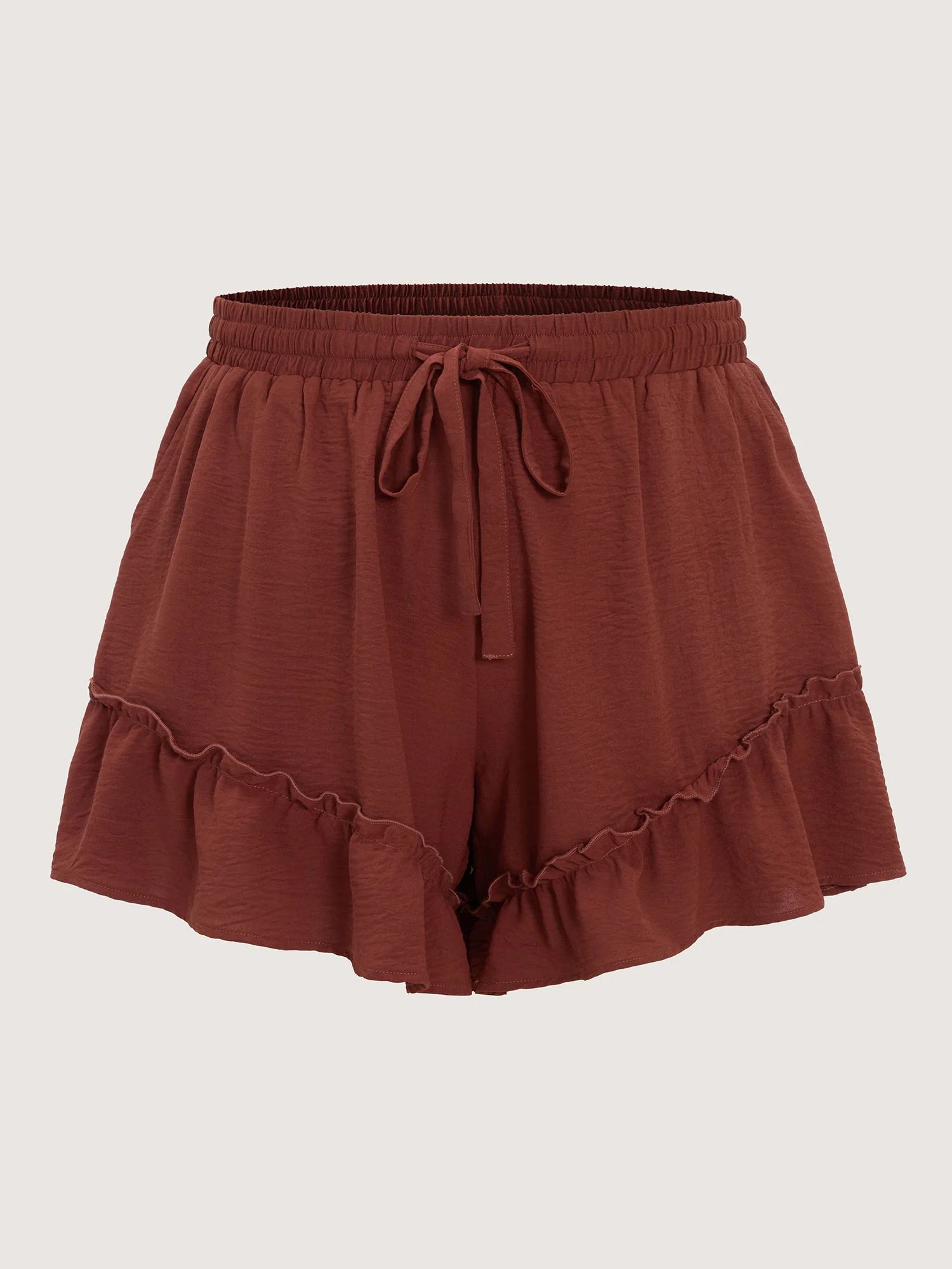 Asymmetrical Ruffled Hem Shorts - Image 8