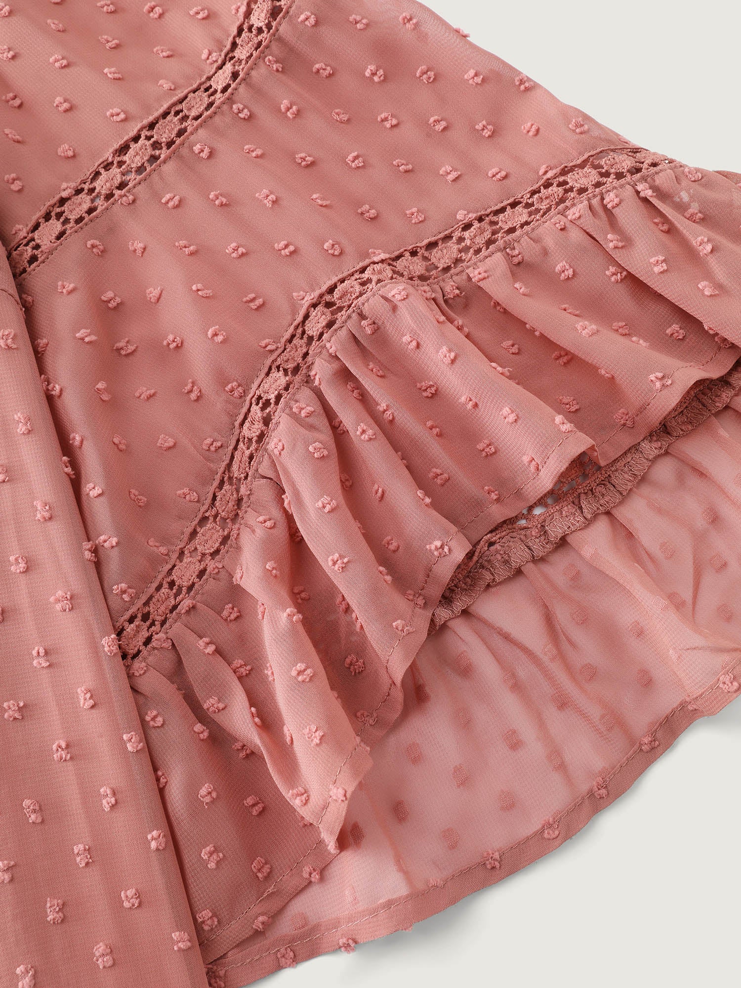 Asymmetrical Ruffled Sleeve Lace Blouse - Image 5