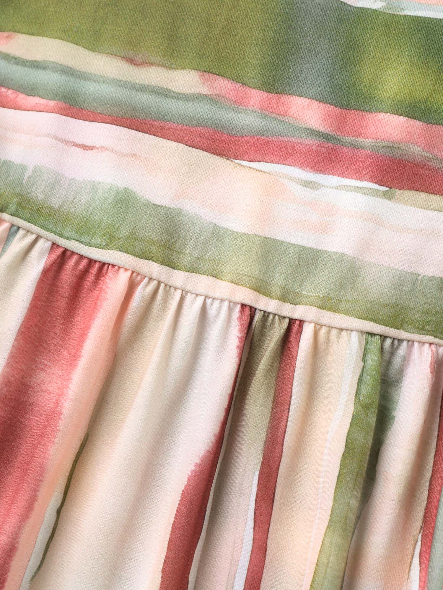 Asymmetrical Stripes Ruffled Knit Top - Image 5