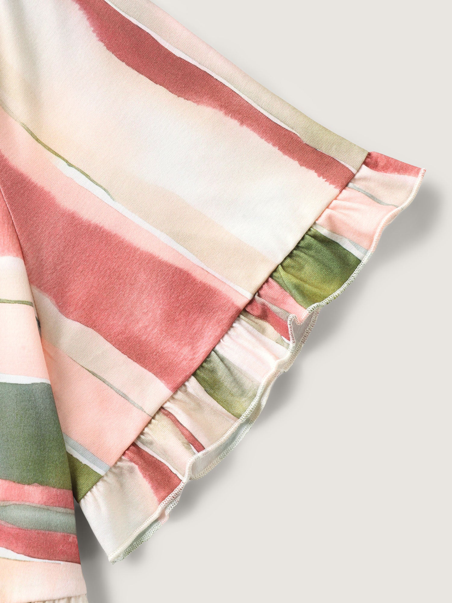 Asymmetrical Stripes Ruffled Knit Top - Image 6