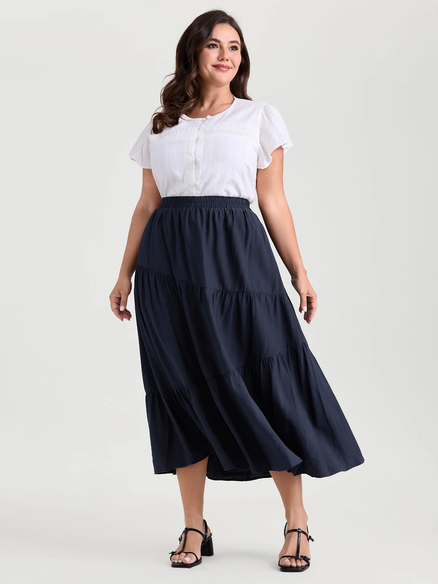 Asymmetrical Tiered Slim-Fit Maxi Dress - Image 2